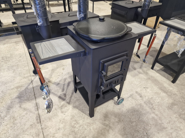 Krāsns kvadrāta ar čuguna/stikla durvīm D40cm - 3mm, 4mm, 6mm