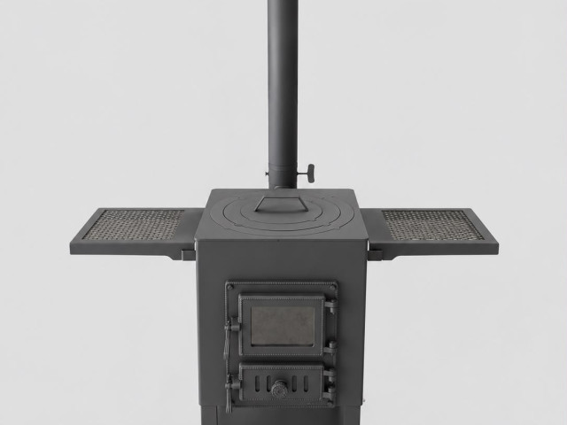 Krāsns kvadrāta ar čuguna/stikla durvīm D45cm - 3mm, 4mm, 6mm