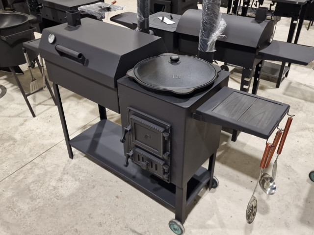 Комплект печь/гриль/коптильня квадратный D45 см