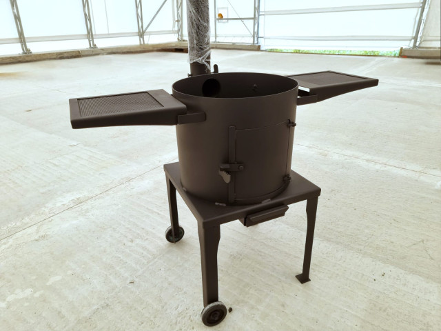 Печь с полками и трубой, круглая 3мм - D36, D40, D45, D50