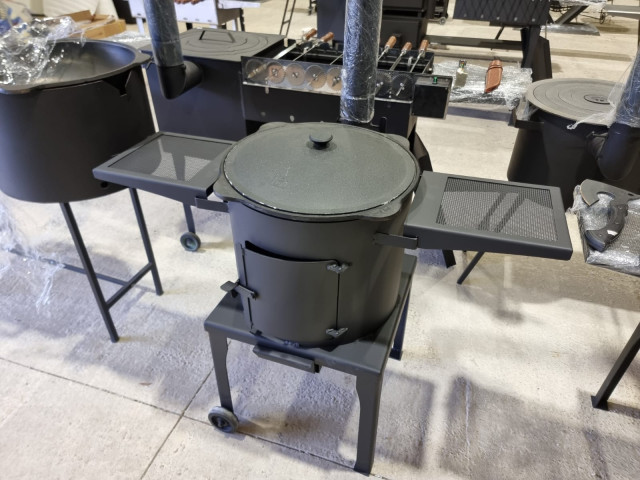 Печь с полками и трубой, круглая 4мм - D36, D40, D45, D50