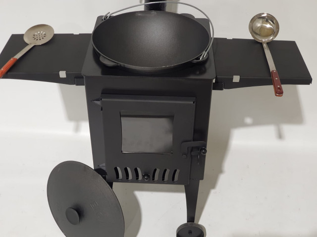 Krāsns kvadrāta ar stikla durvīm D45cm - 3mm, 4mm