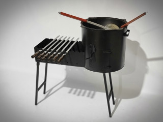 Krāsns-grils komplekts divi vienā ar noņemamām kājām D45 - 2mm, 3mm