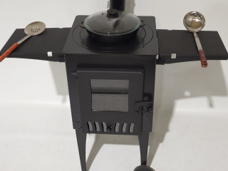 Krāsns kvadrāta ar stikla durvīm D45cm - 3mm, 4mm